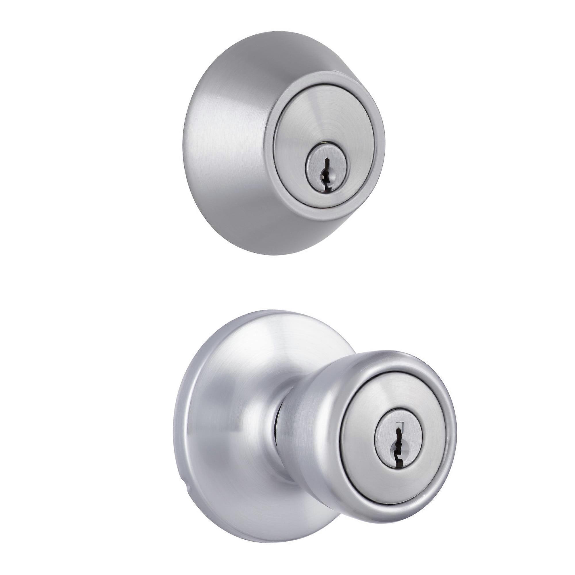 Poignée de porte d'entrée à cylindre simple Miseno Mlk2010 Buchanan Tulip - Chrome