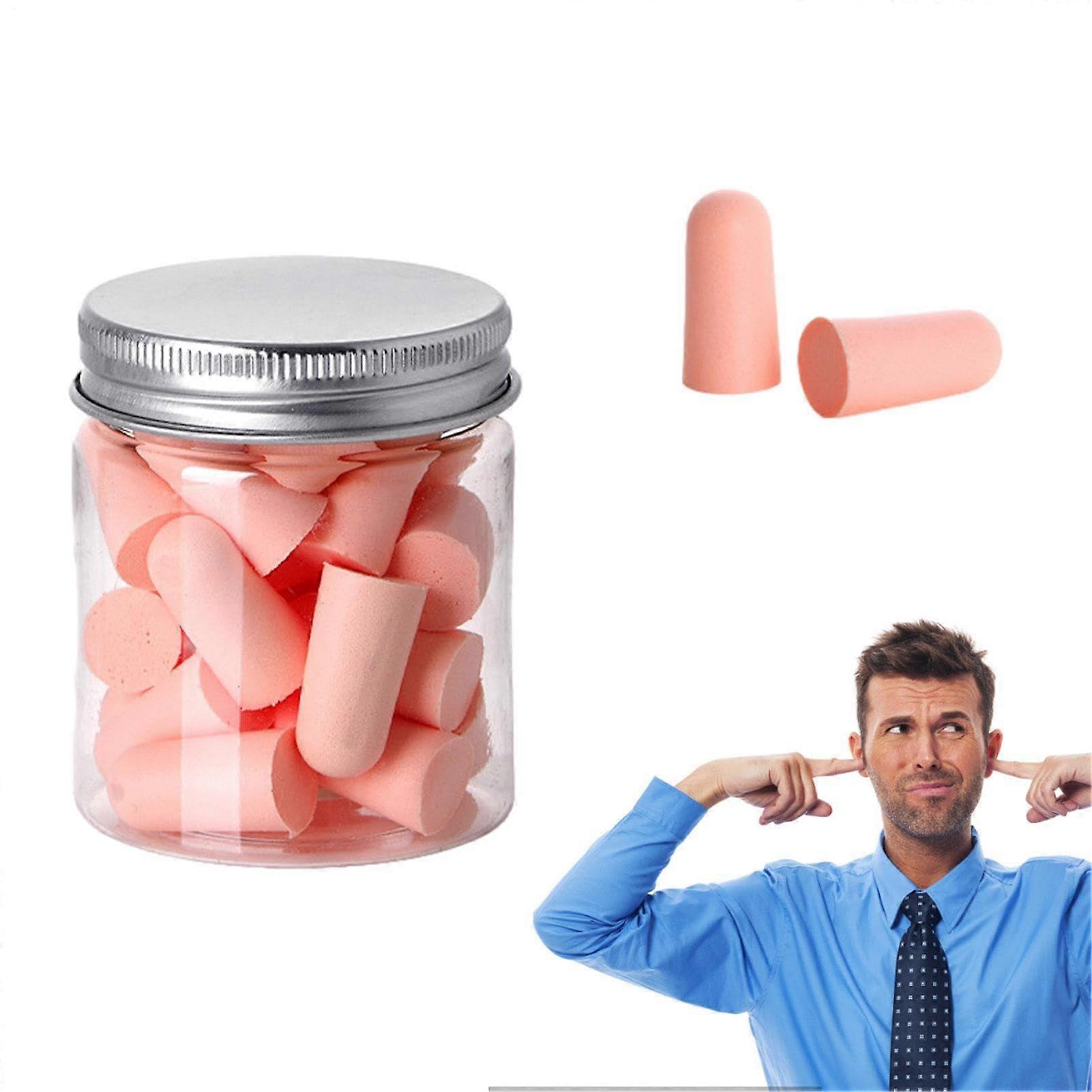 Soft Foam Earplugs Reusable NoiseReducing SlowRebound Microbubble Pore Sleeping And Work Cherry Blossom Powder 24 Pcs