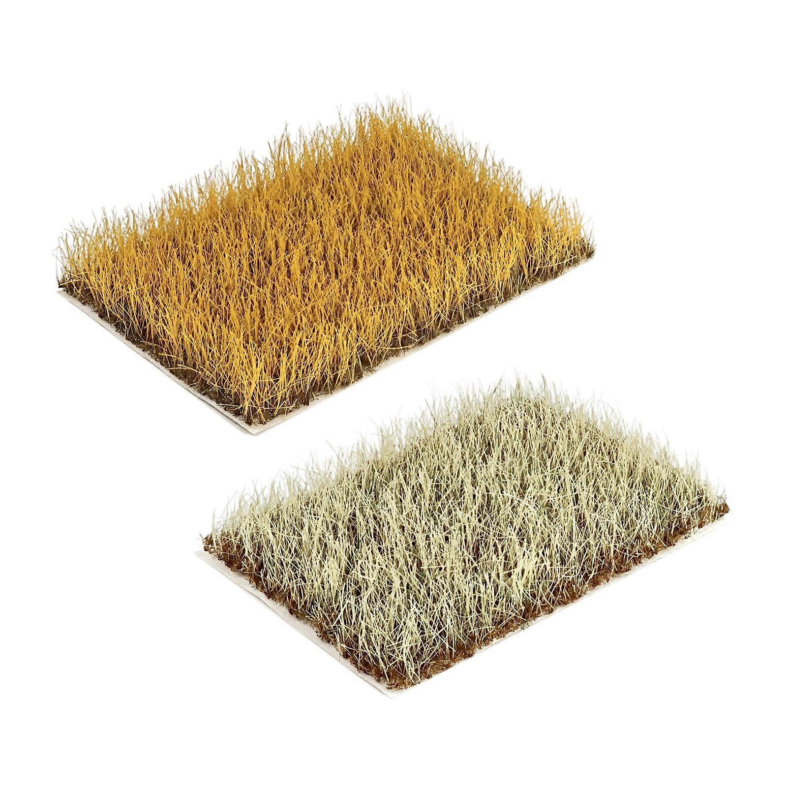 2 Pack Realistic Miniature Grass Sheet Nylon Tufts Perfect for Model Railroads Architecture Dioramas and Creative Crafts Multicolor