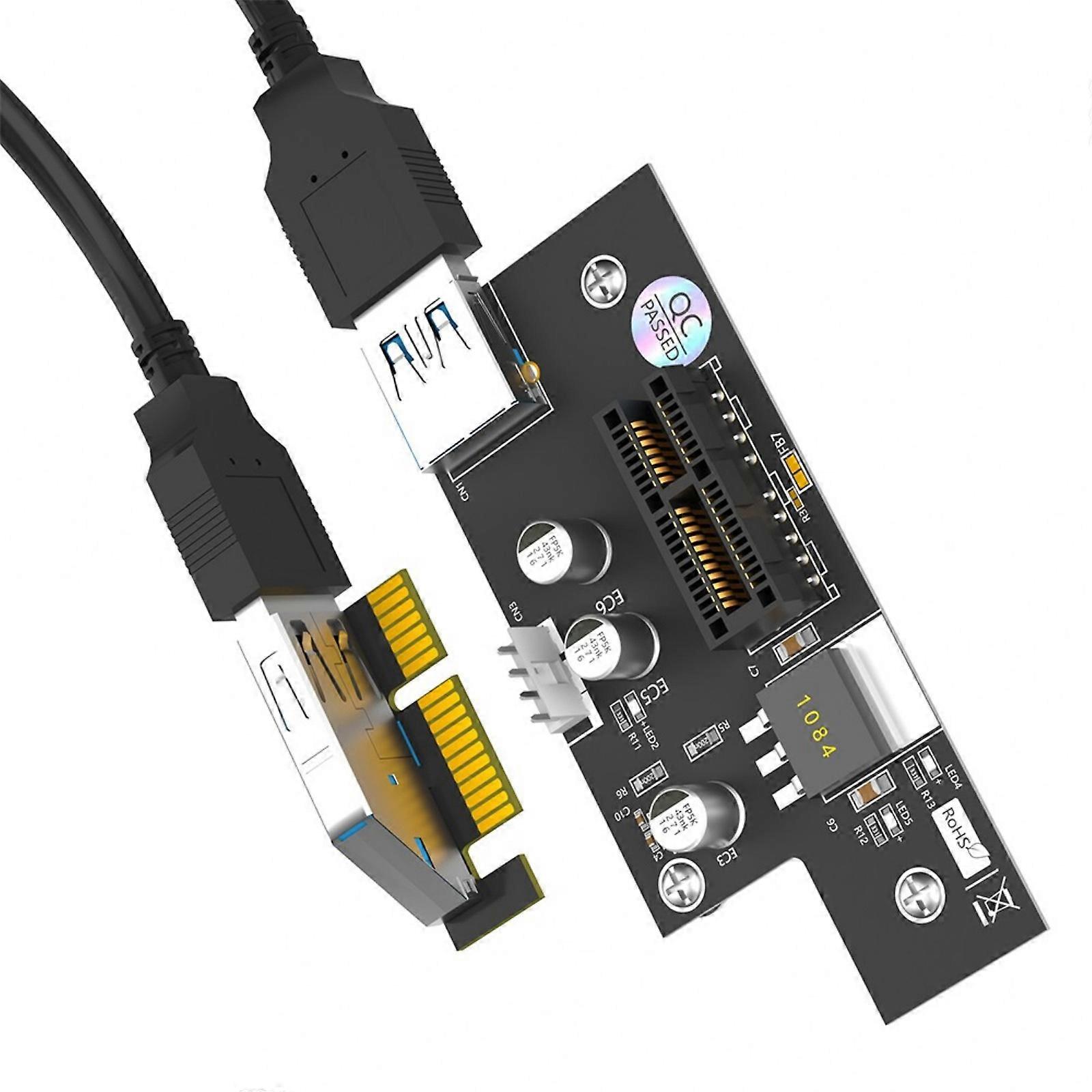 PCIE 1X to X1 Horizontal USB3.0 Extender Cable for Efficient Computer and Office Connection Multicolor
