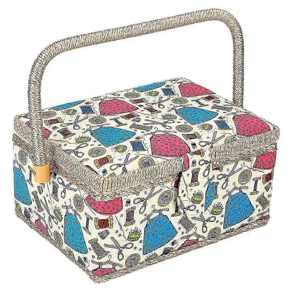 Craft Sewing Tool Needle Thread Basket Fabric Household Storage Box (Green Needle Thread)