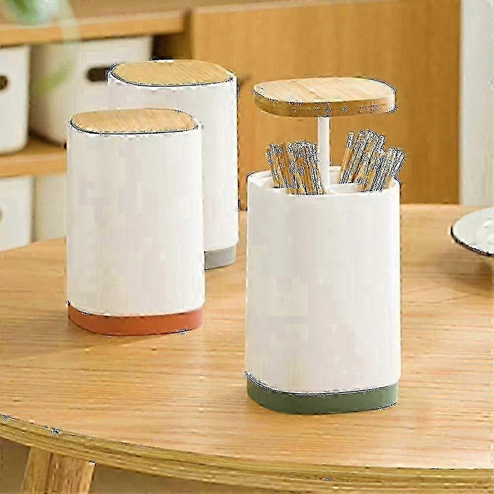 Wooden Toothpick Dispenser with Automatic Pop-Up Function for Easy Storage and Organization