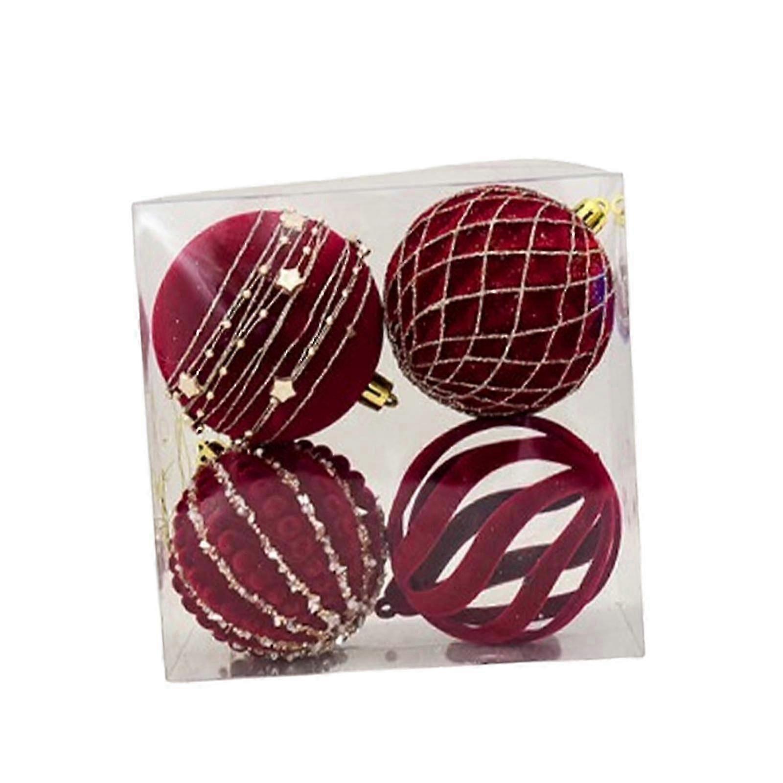 4Pcs Christmas Ball Ornaments, Xmas Tree Hanging Decor for Holiday Party, Christmas Baubles