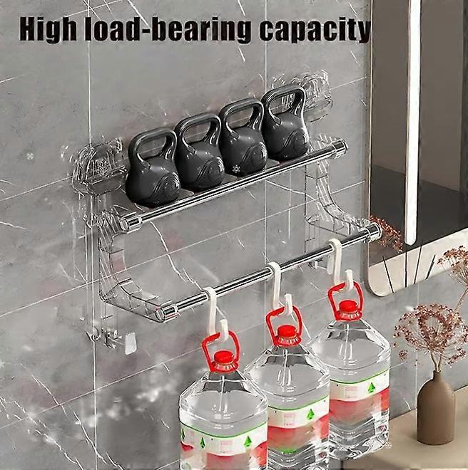 Suction Cup Double Pole Hanging Towel Rack