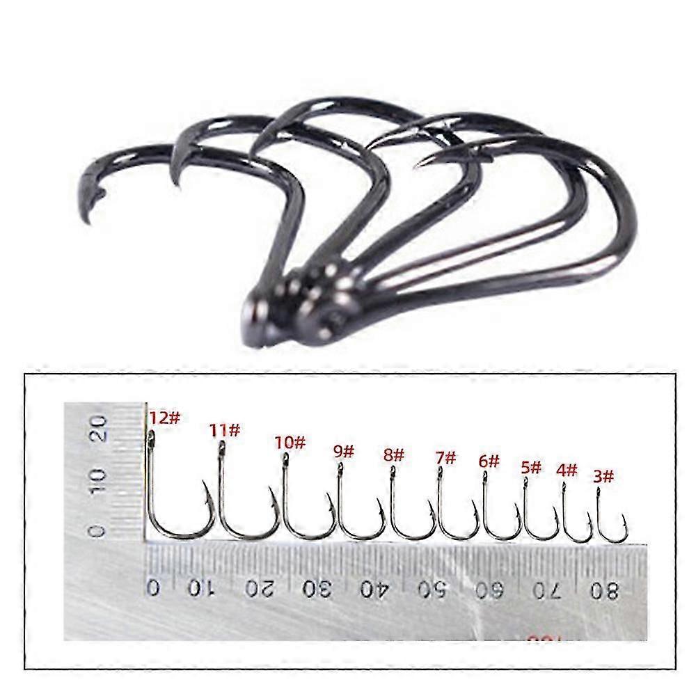 500PCS Fishhooks Fish Hooks with Barbs 10 Sizes Carbon Steel Fishing Hooks with Portable Storage Box