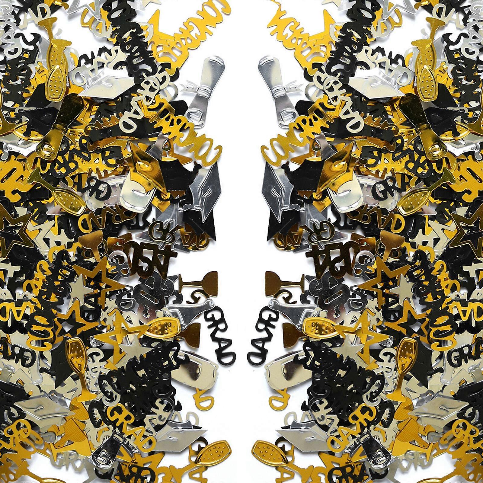 1 حقيبة متلألئة قصاصات ورق التخرج لوازم حفلة الذهب والأسود والأزرق زينة الاحتفال لحفلة الحدث متعددة الألوان