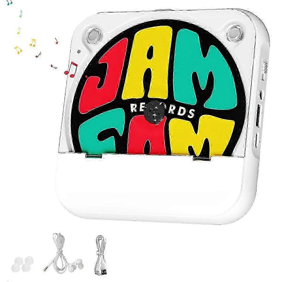 Portable Bluetooth CD Player, Rechargeable with Built-in HiFi Speakers and Headphones