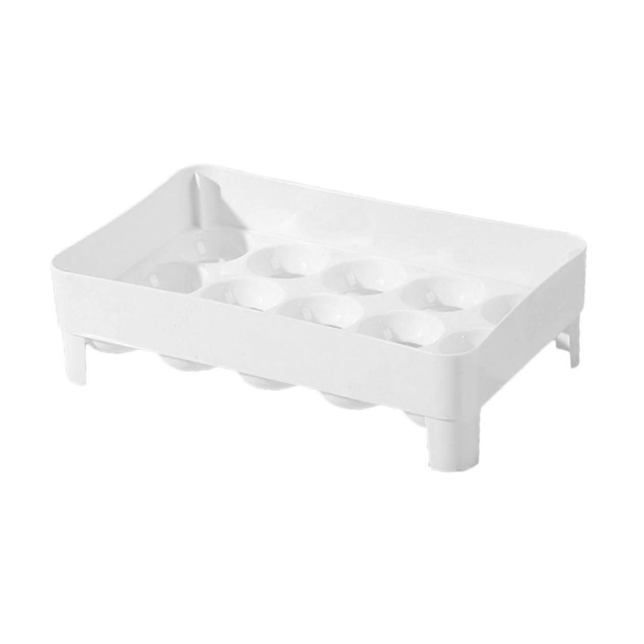 Stackable Egg Holder for Refrigerator, FoodGrade Plastic Egg Storage Tray with EasyClean Design
