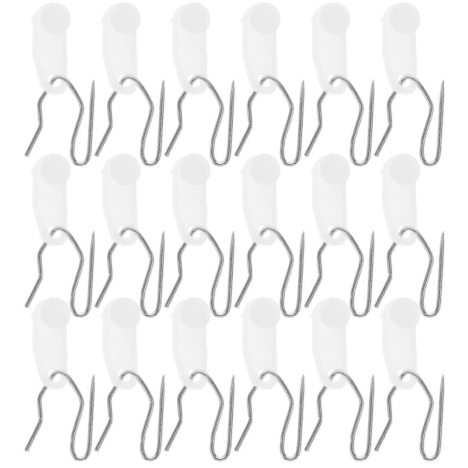 Shower Curtain Hooks Plastic Curtain Hooks for Bathroom Curtains 80Sets