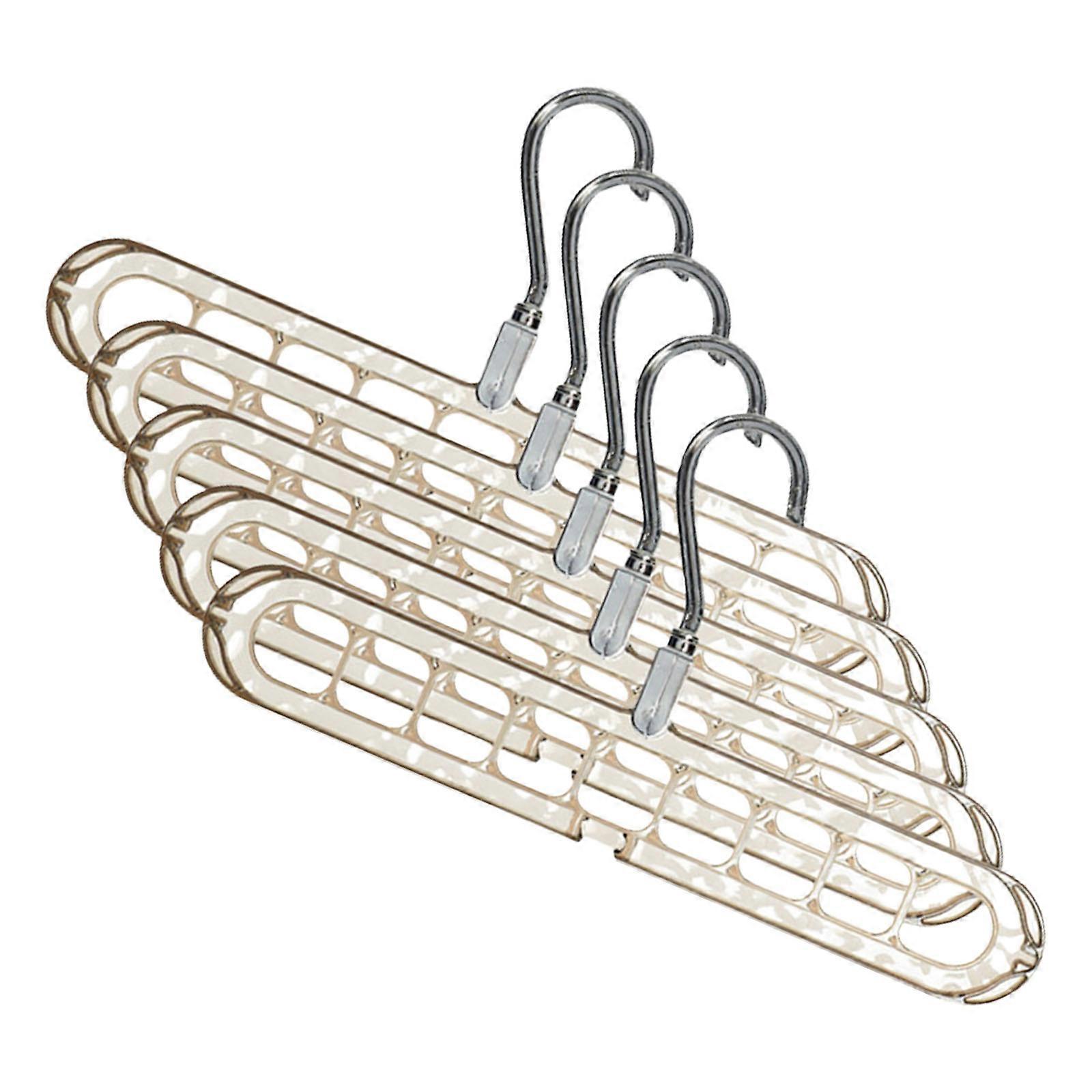 Multipurpose Foldable Laundry Hanger 9 Hook Design Fit Tight Spaces Bedrooms Bathrooms Balconies  Translucent silver