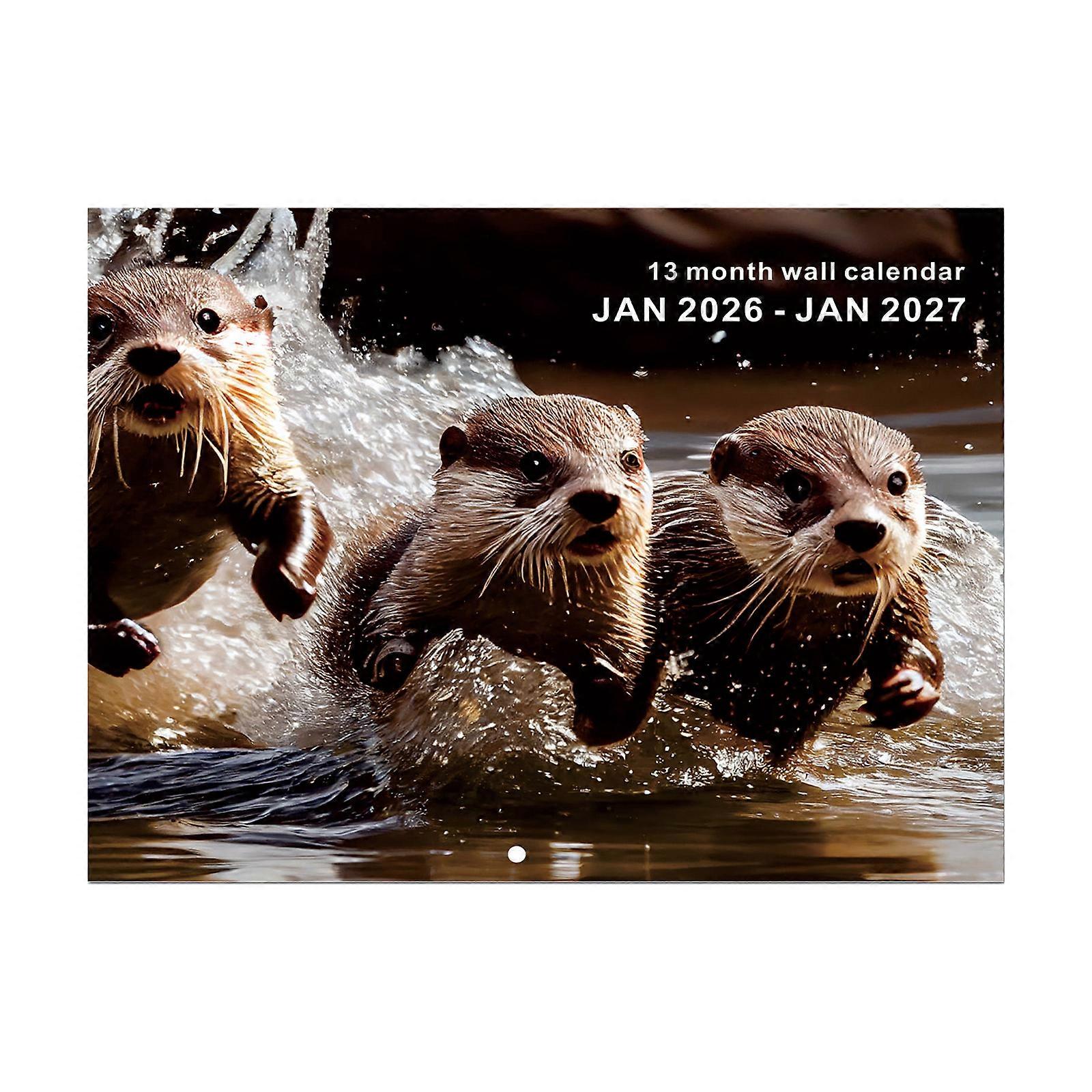 2026 Animal Theme Wall Calendar Planner With Unlined Daily Blocks and Date Markings from Jan 2026 to Jan 2027 For Home Multicolor