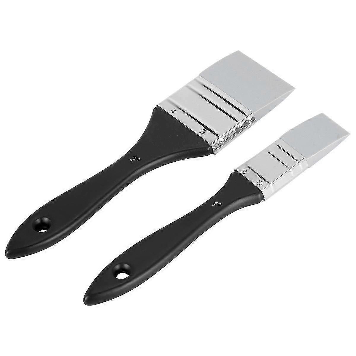 2Pcs Flat Silicone Paint Brushes, Wide & Narrow Silicone Shaper Brush for Art Solid for Acrylic