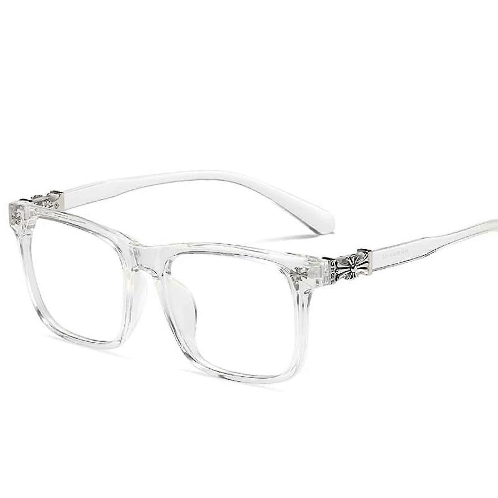 Óculos clássicos sem grau com lentes transparentes para homens e mulheres, armação quadrada grossa wuhaoyueshangmao