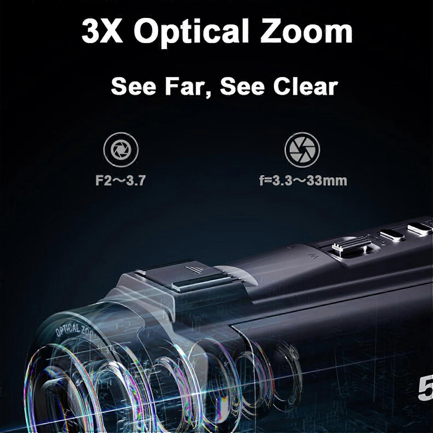 HDV-265K Digital Camera 5K Handheld Video Recorder 3X Optical Zoom