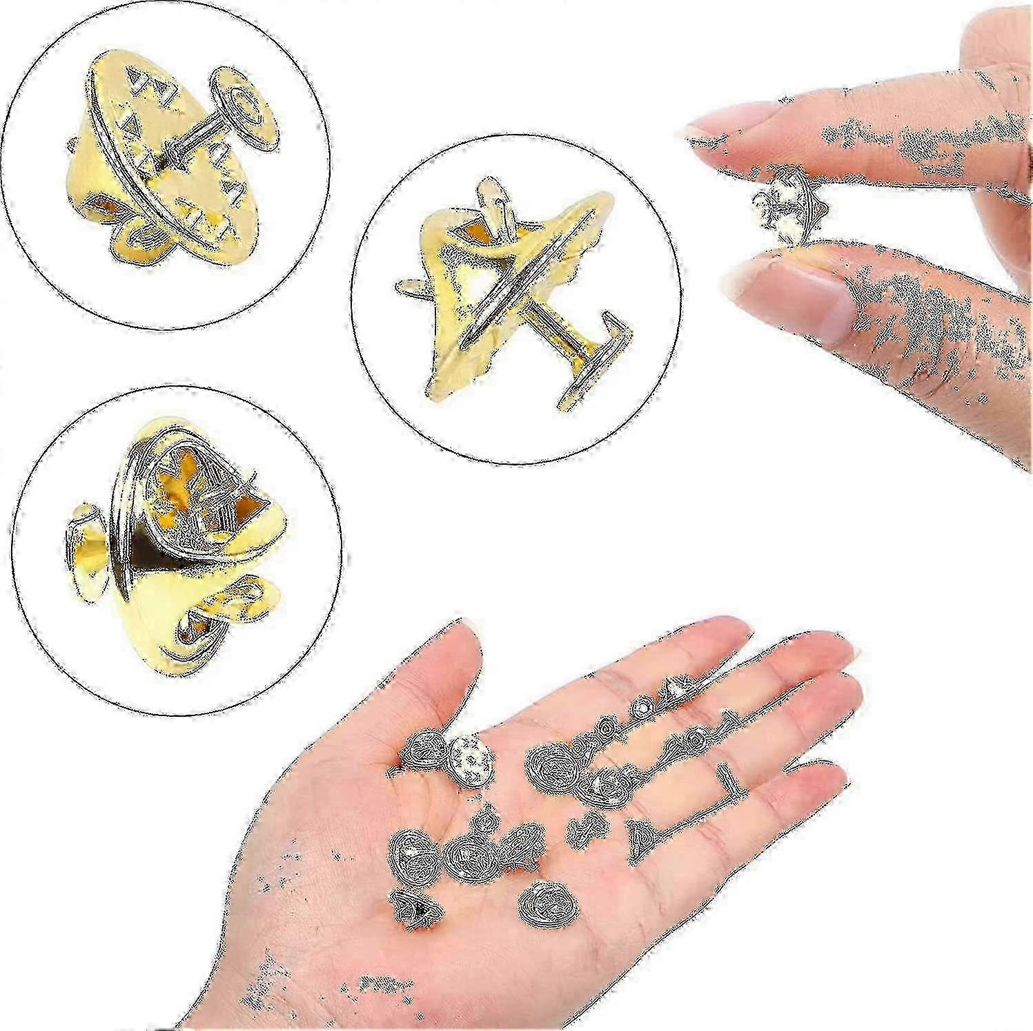 Butterfly Tie Tacks Silver 8mm Pin Backs for DIY Craft Making J