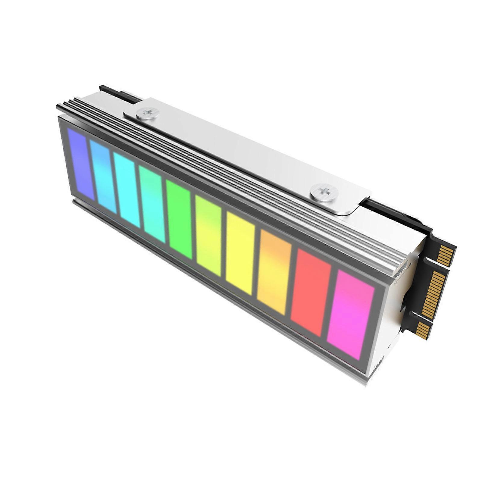 M.2 Solid Drive Coolers with ARGB Sync M.2 NVMe SSD Heat Sink for Heat Dissipation Prevent Overheating Pad  silver