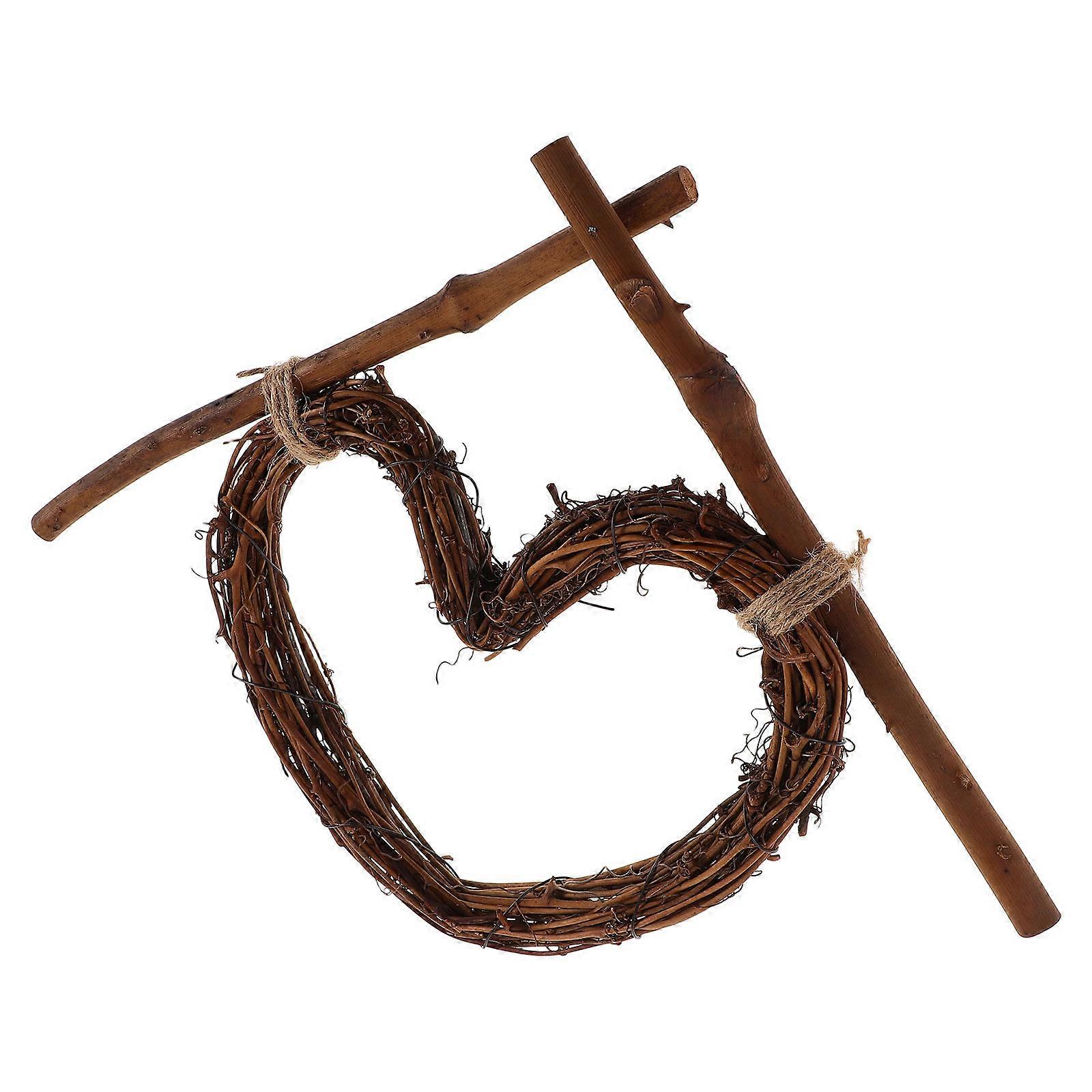 Heart Wreath Ornaments Decorations Crafts Kits Rattan Wreath Frame Multi Scene Usage Women Event Planners 1Pack