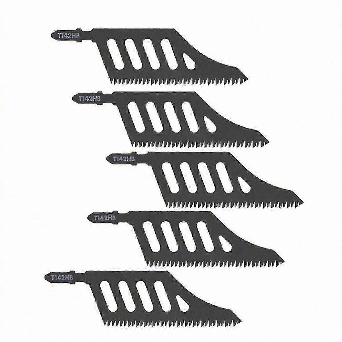 5PCS Curved Jigsaw Blades for Precision Flush Cutting - T-Shank Jigsaw Blade Set for Smooth and Accurate Cuts