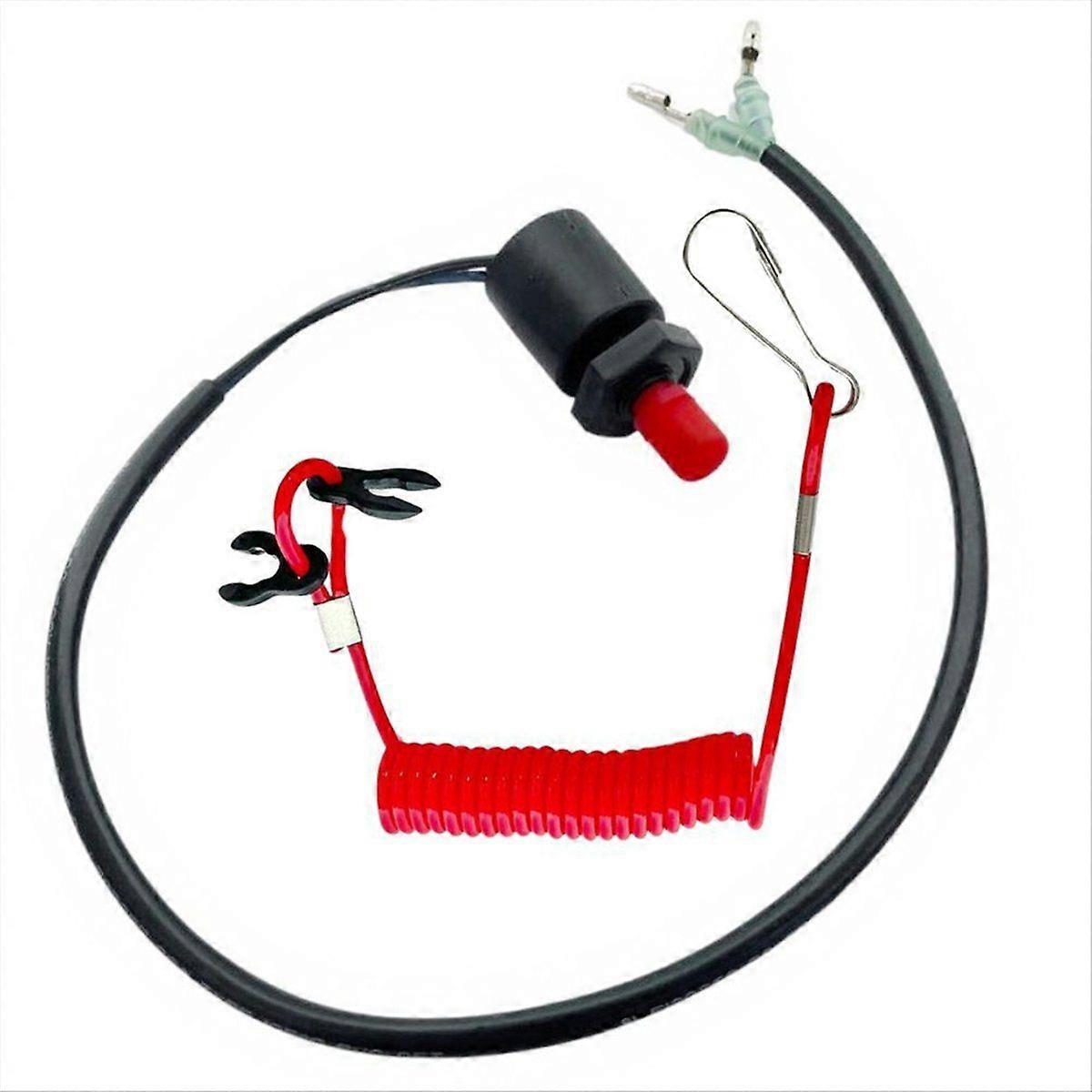 For Outboard Motor Remote Control Box Safety Emergency Stop Flameout Switch with Flameout Rope 37830