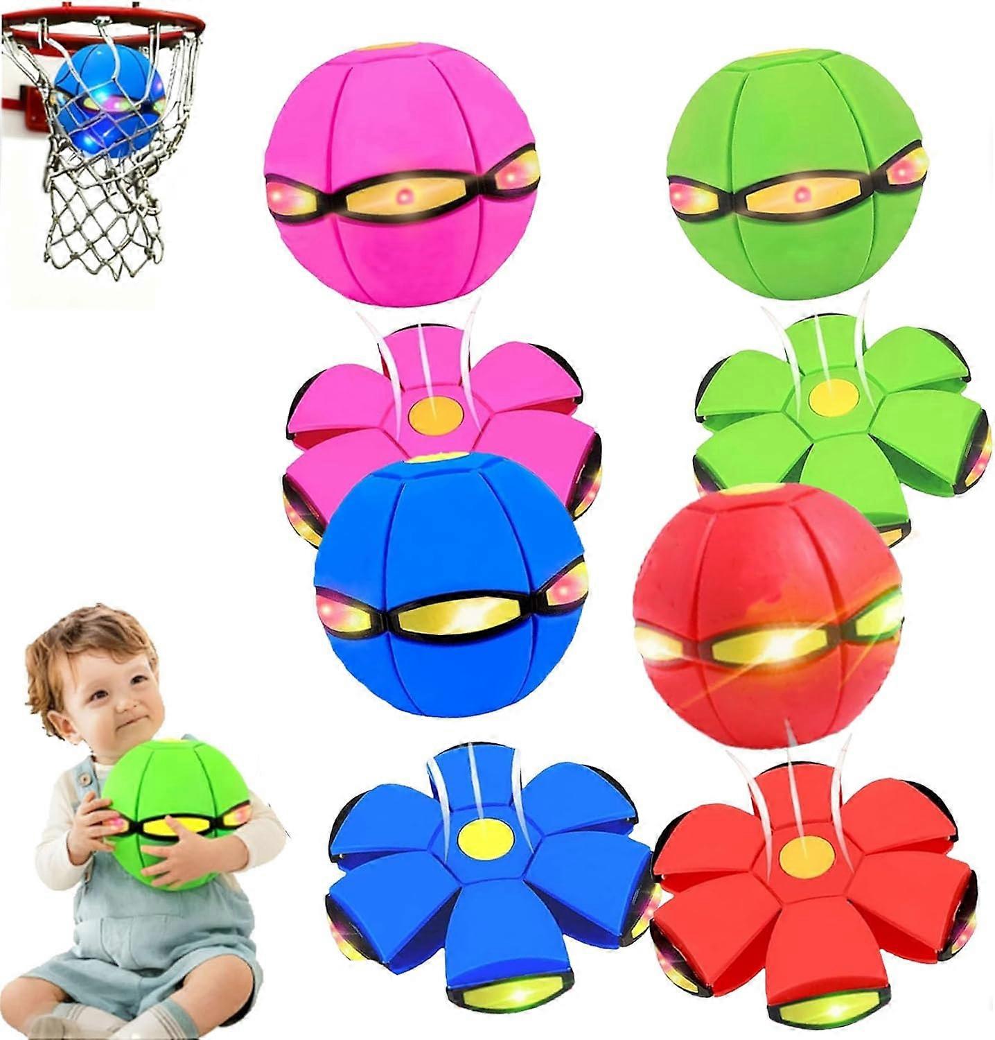 Children's Bouncing Ball, Magic Flying Saucer, Bouncy Ball, Parent-Child Interaction, Dual Form Freely Switchable with 6 Light