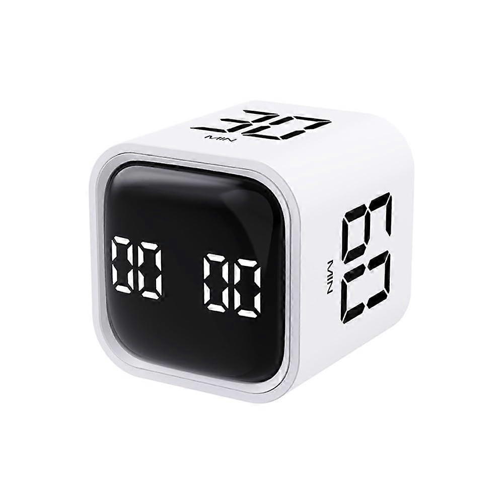 Digital Cube Timer with Gravity Sensor Flip, Adjustable Volume, Rechargeable Kitchen Office Clock