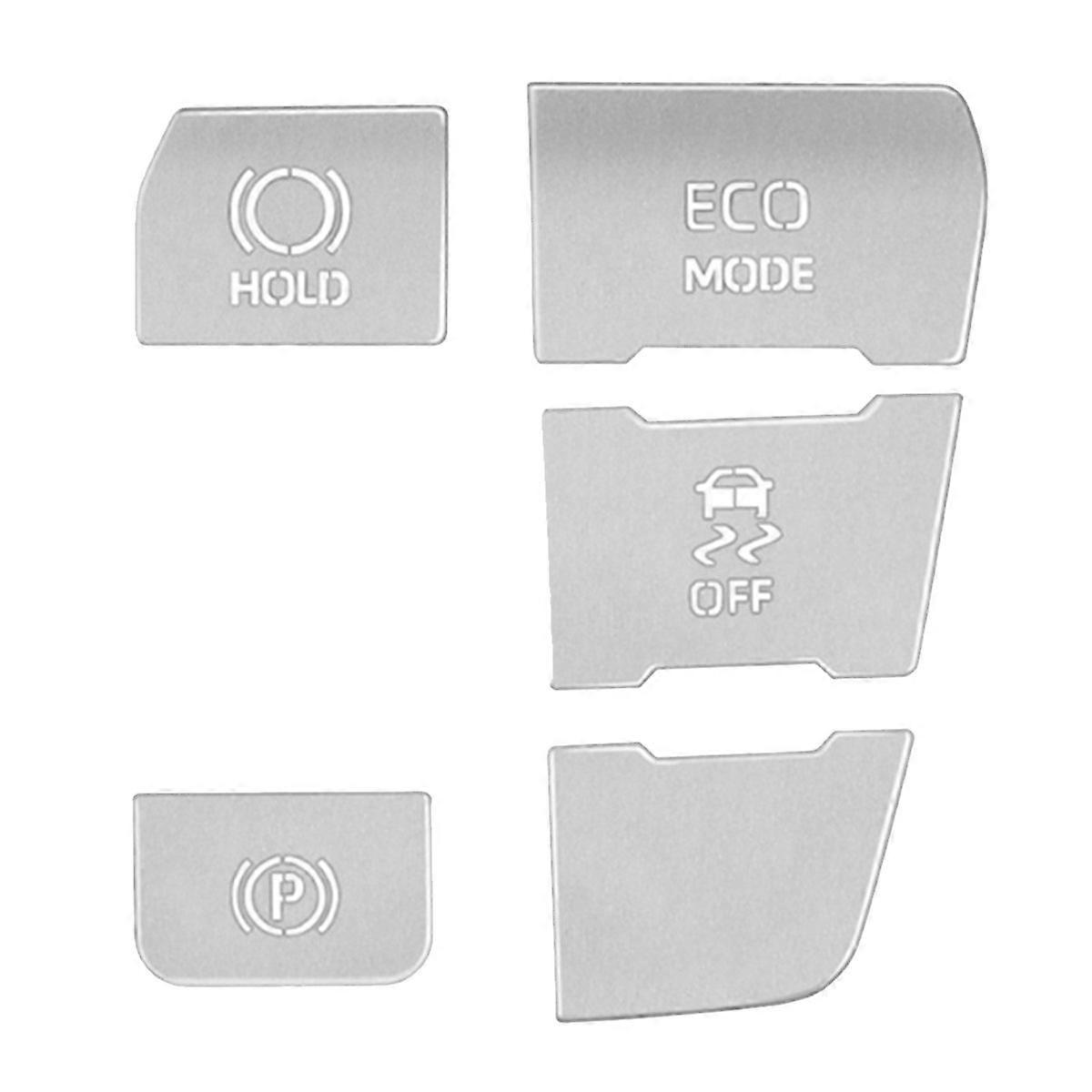 Car Electronic Handbrake Button Sticker Aluminum for Silver