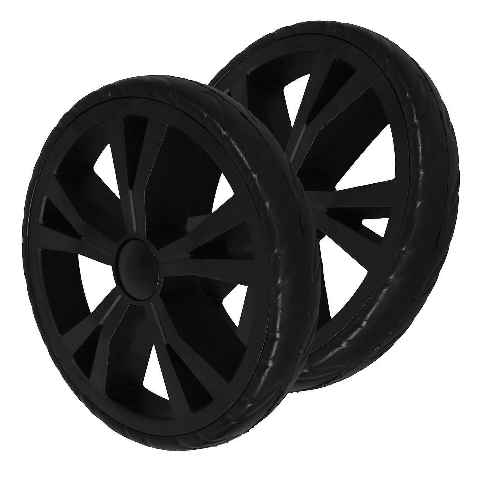 Durable Plastic Wheels for Cart Black Color Easy Installation High Load Capacity 2pcs