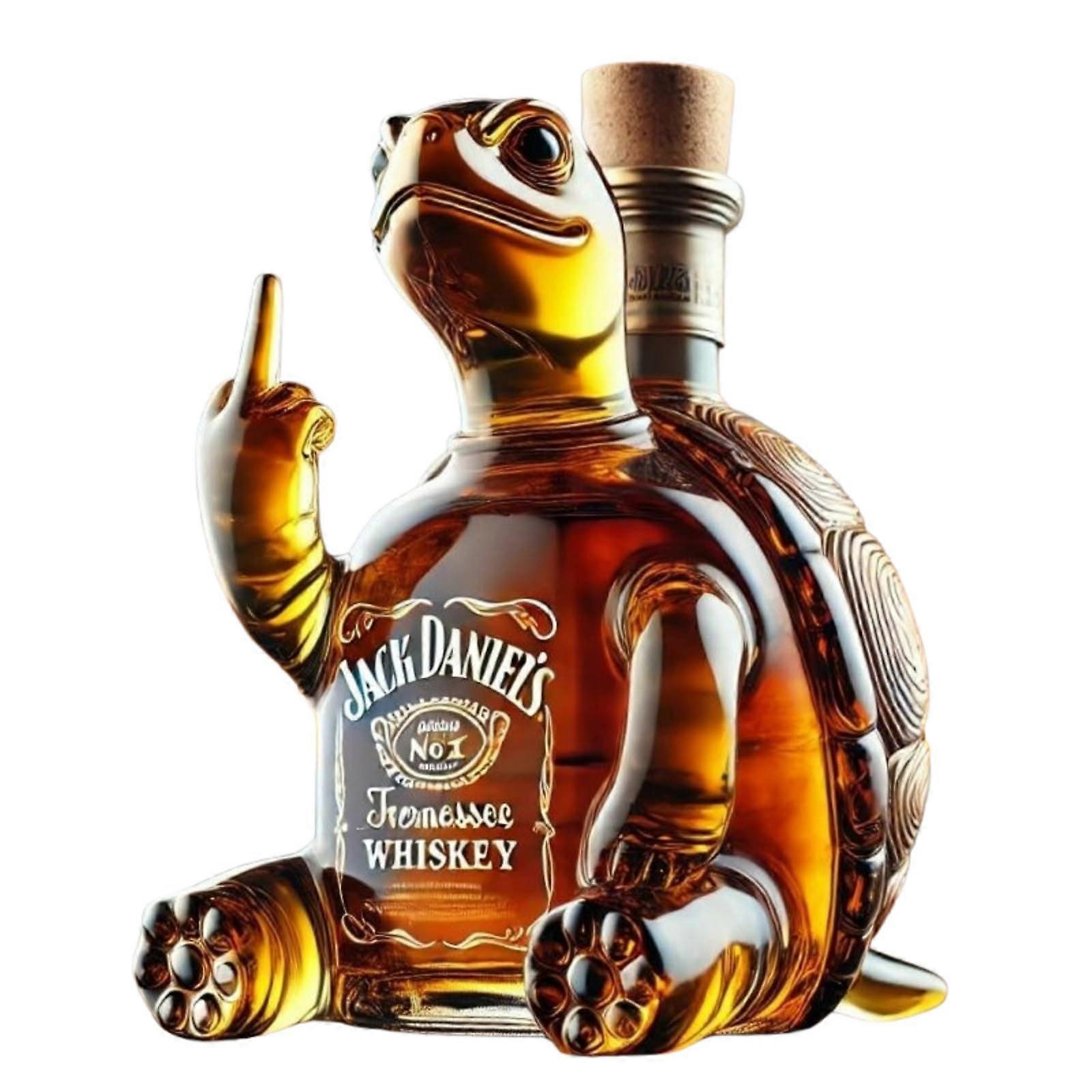 350ml Turtle Shaped Whiskey Decanter Handmade Borosilicate Glass Liquor Bottle