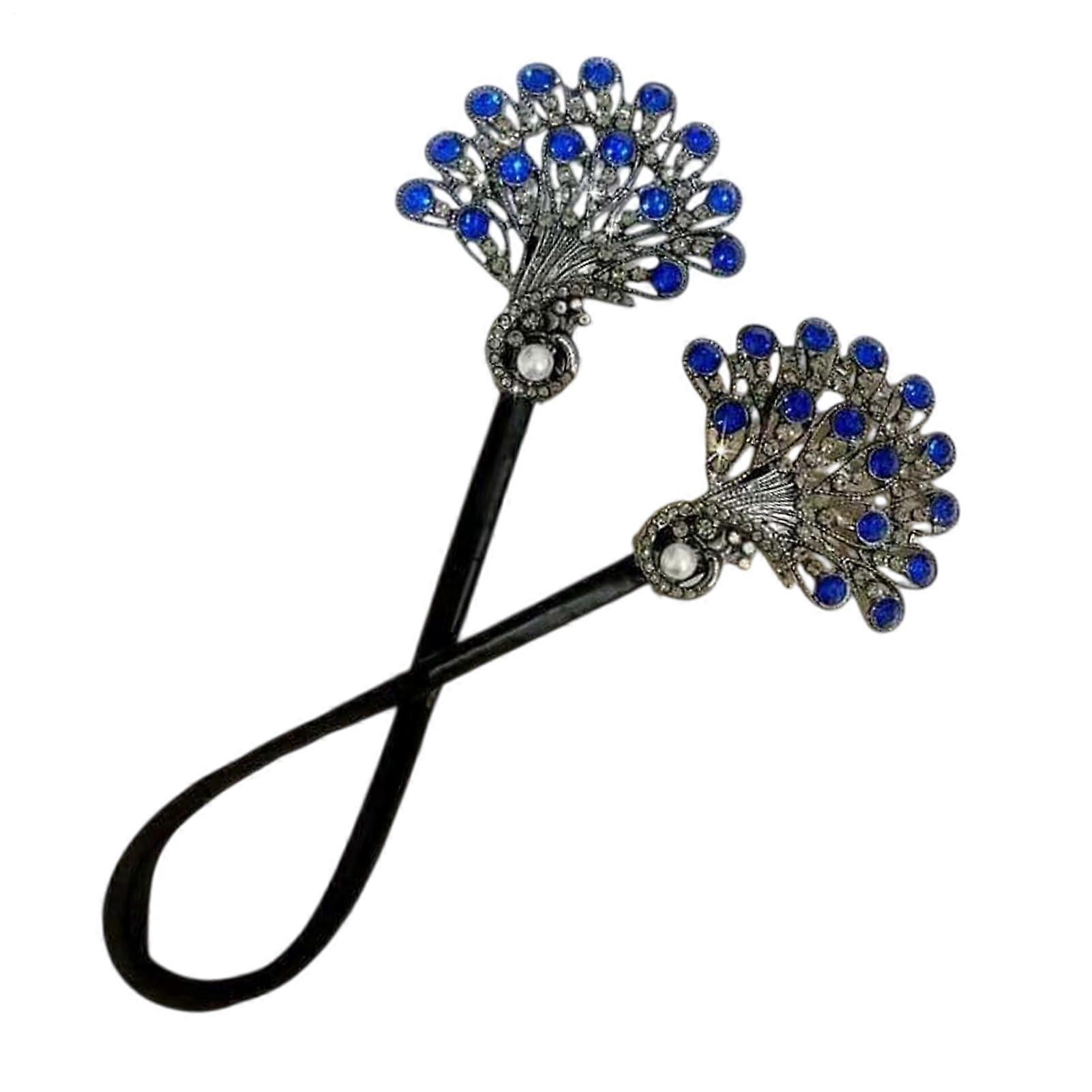 Chinese Style Peafowl Hair Bun Maker for Women, Quick Styling Tool with Secure Hold, 3 Colors