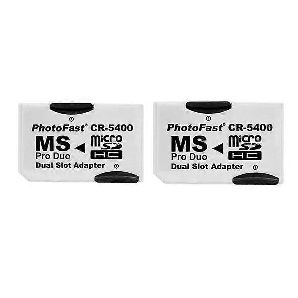 2x MicroSD till Memory Stick PRO Dual adapter Vit