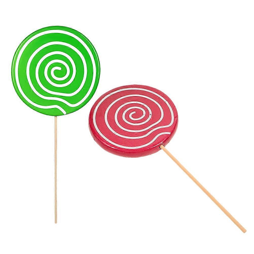 Fake Lollipop Model Decorative for Photoshoot with 2Pcs Colorful Prop