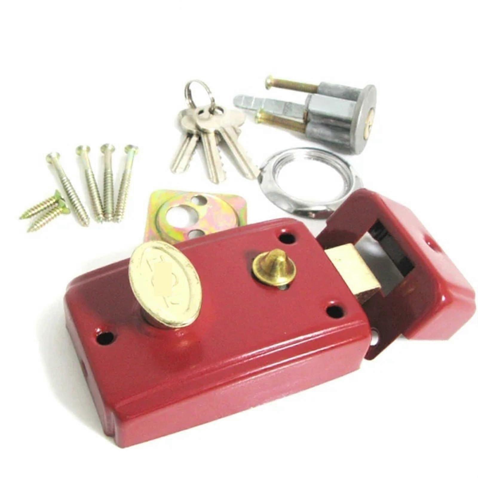 Vintage Door Lock with Keys, Durable Metal Interior Door Lever Handle for Home Security