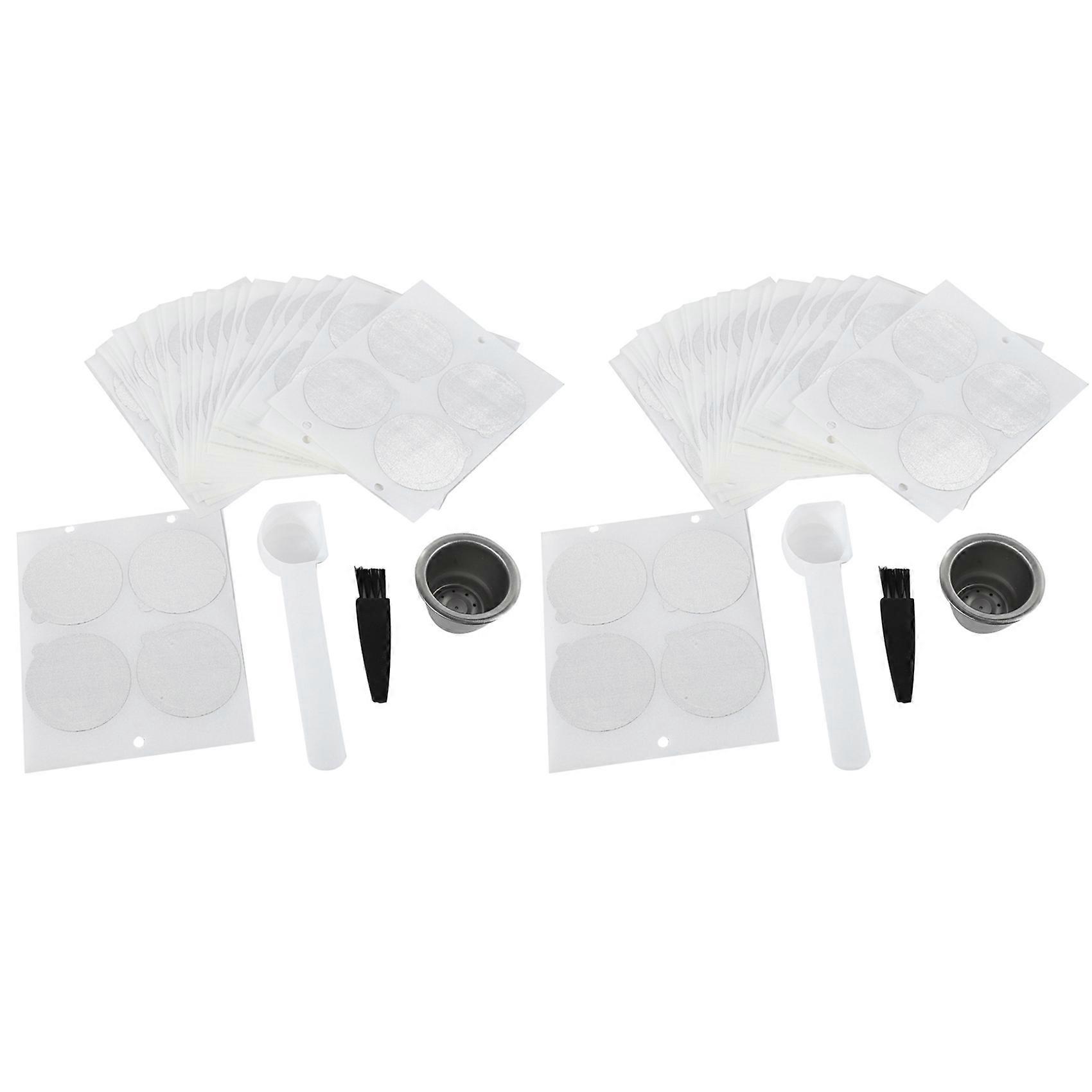 2 Pods 200 Seals Refillable Nespresso Coffee Capsule Reusable for Nespresso Machine Espresso Coffee Maker Cup Filter