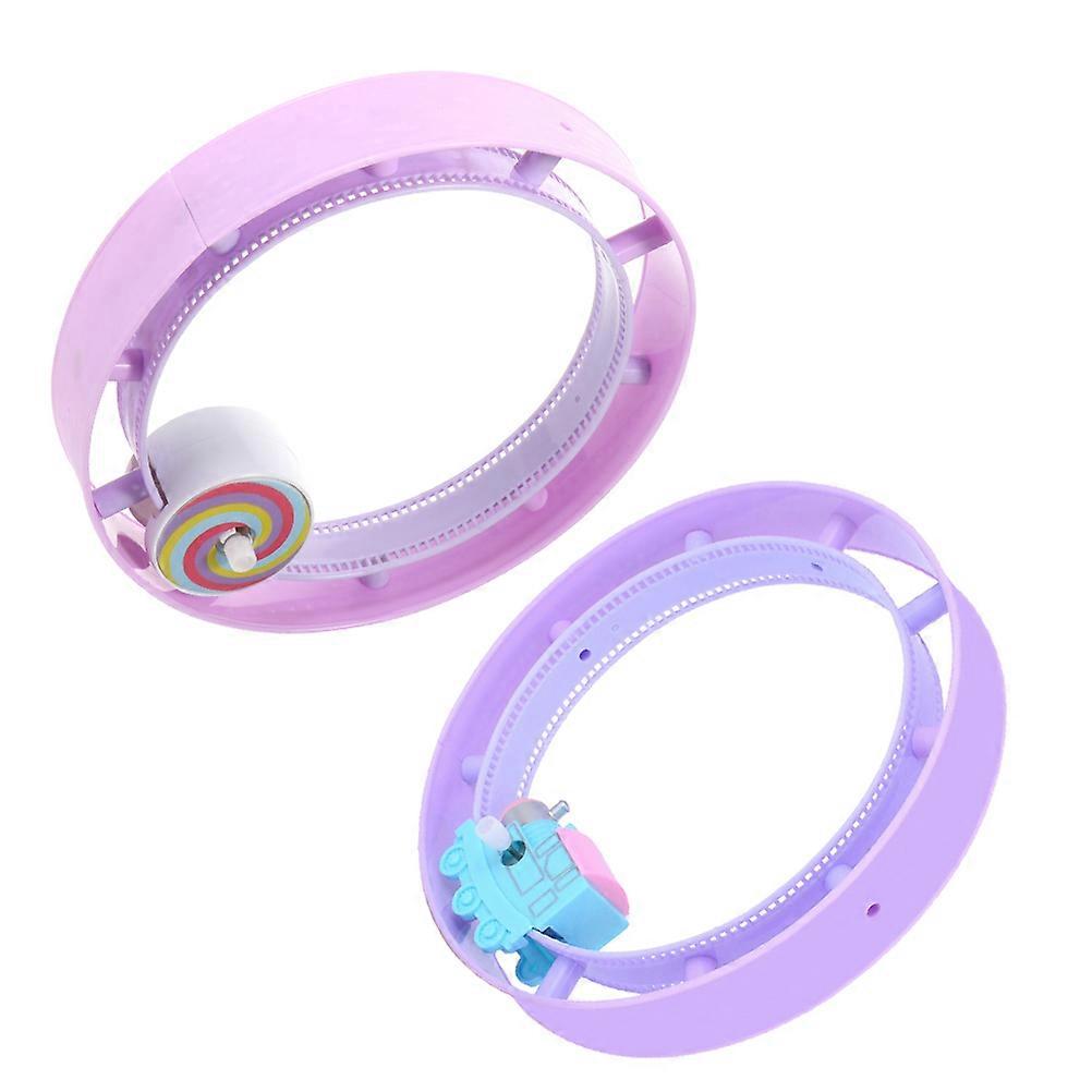 Train Clockwork Toy Rolling Plastic Lollipop Track Toy for Children 2Pcs