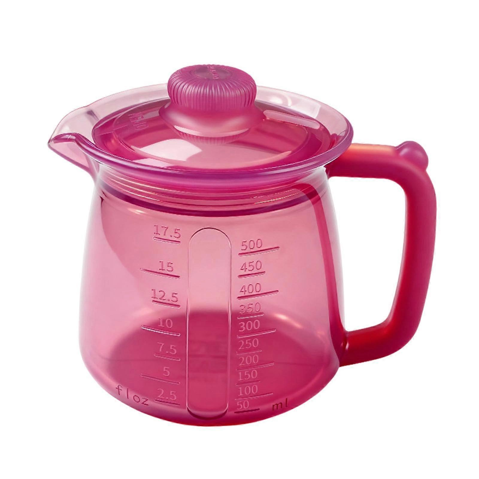500ml Heat Resistant Coffee Carafe and Tea Kettle with Precision Spout, Leakproof Lid, Ergonomic Handle, Purplish Red