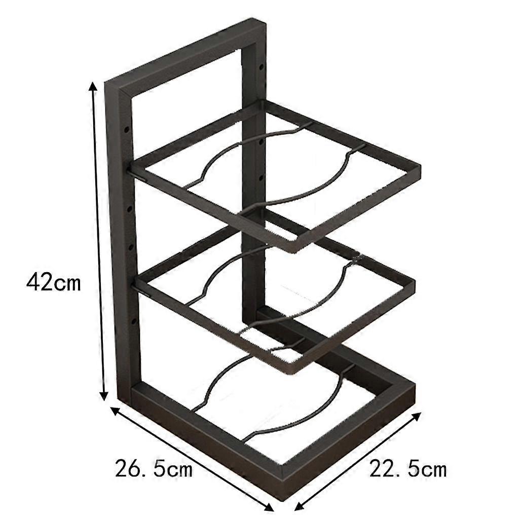 Multi Layer Pot Rack Kitchen Organizer Shelf Cookware Storage Stand Cabinet Divider Pan Holder