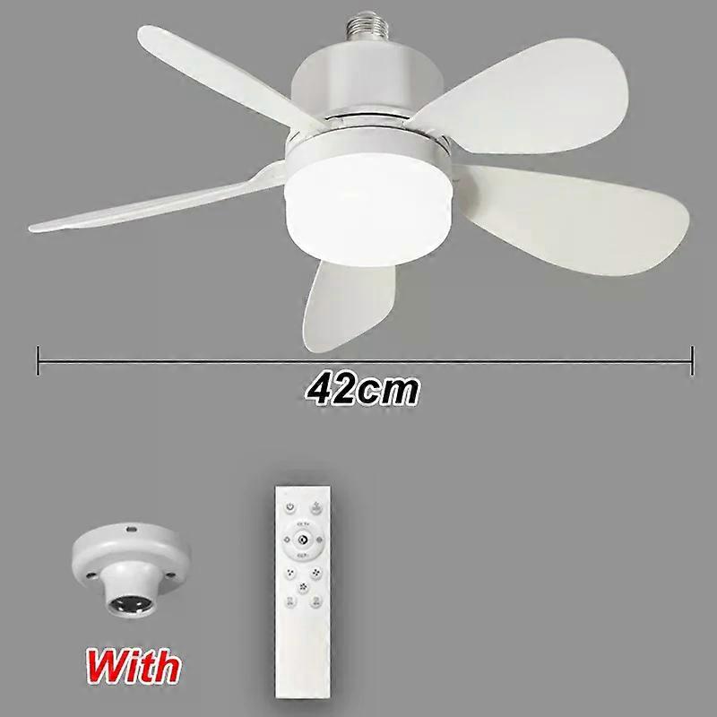 Ceiling Fan with Light With Remote 4 Speed Adjustable 3 Color Lights Timer Setting E27Ceiling Fan Lights Bedroom Kitchen Garage