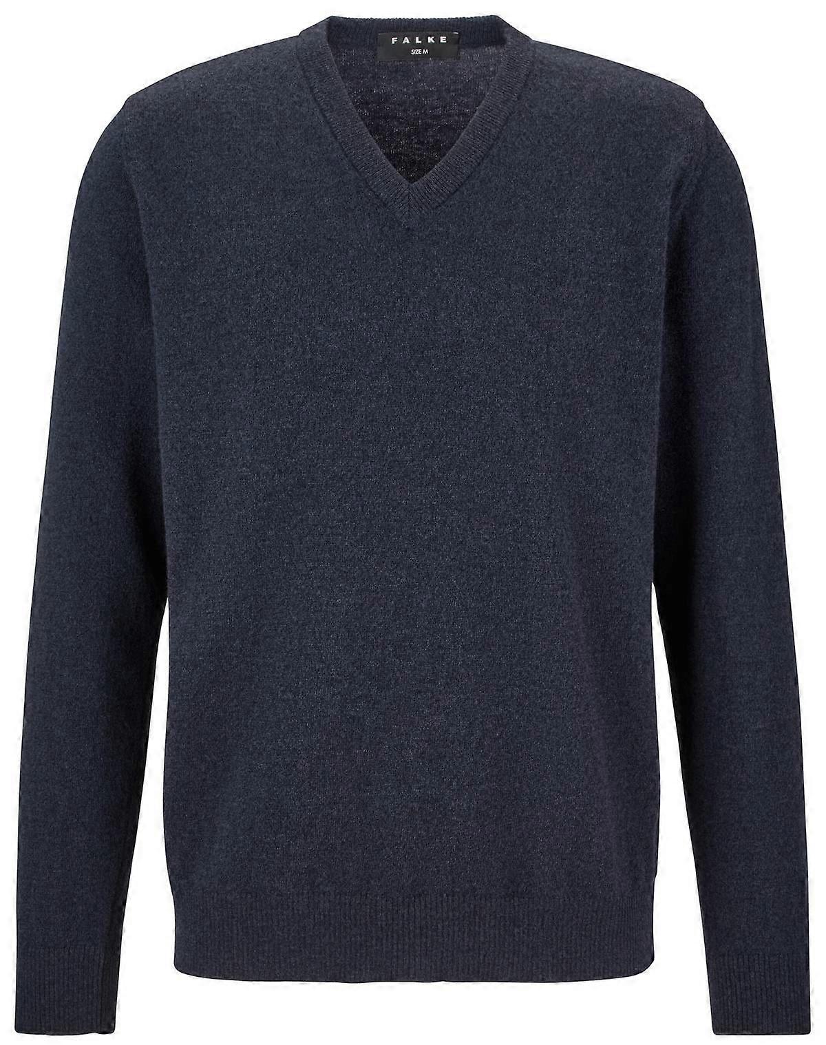 Falke Lambswool V-Neck Sweater - Space Blue