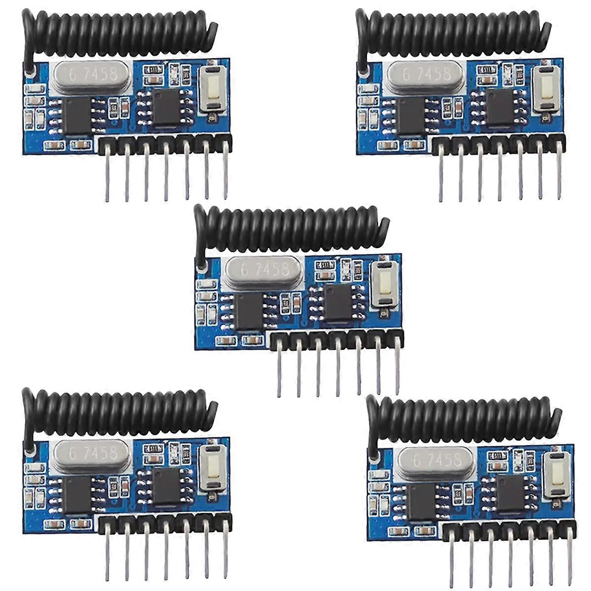 433mhz Receiver Learning Code Decoder Module 433Mhz Wireless 4 CH Output for Remote Controls 1527 2262 Encoding 5pcs