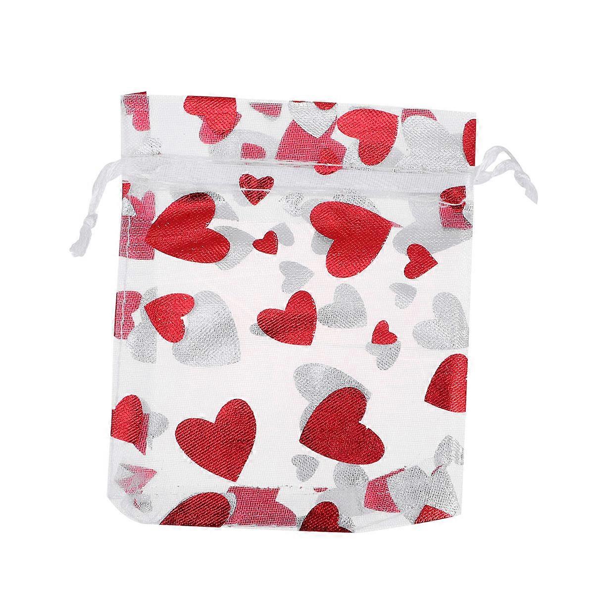 Heart Pattern Wedding Bags Drawstring Gift Storage 50Pcs Multi
