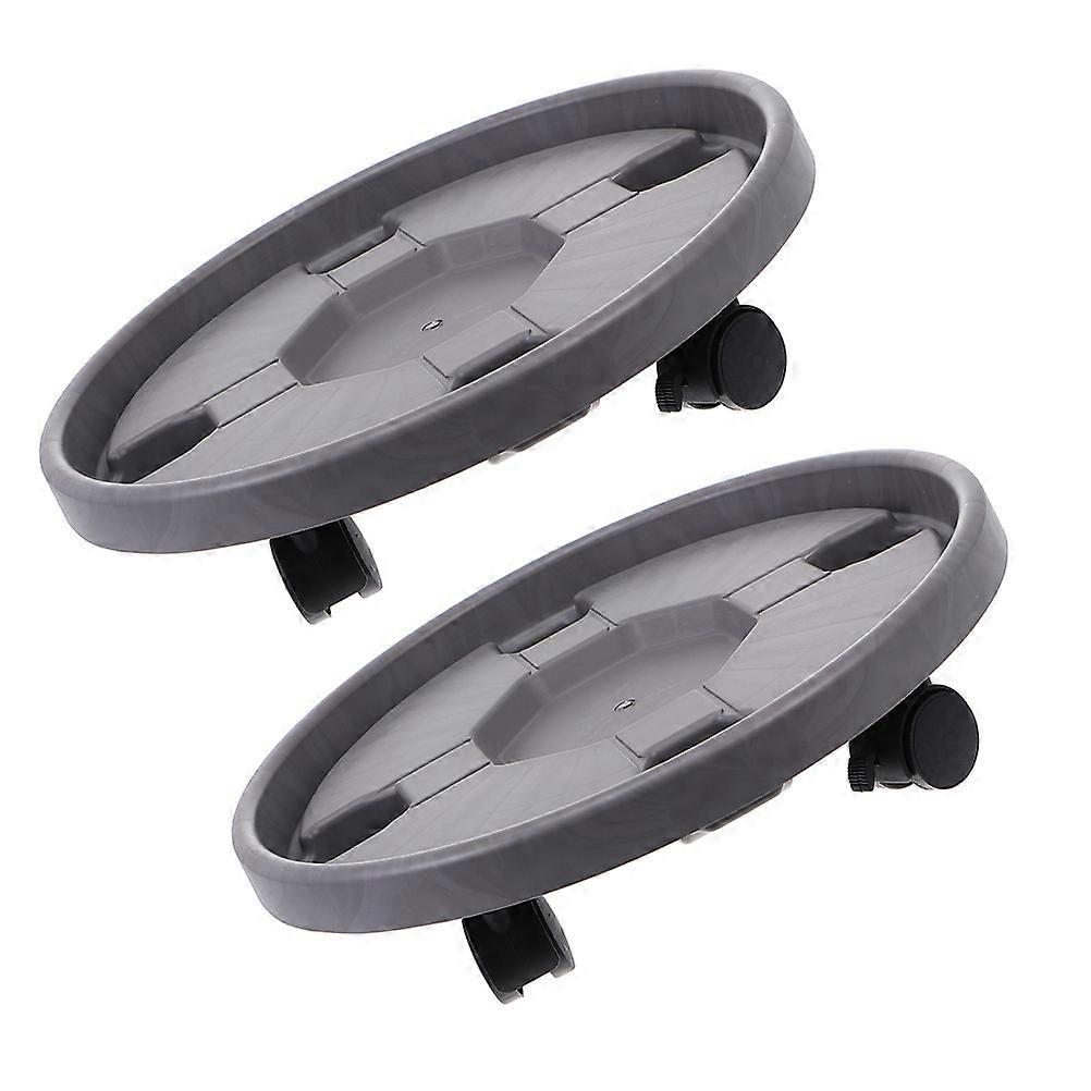Movable Plant Stand with Wheels for Potted Plants 2Pcs Grey