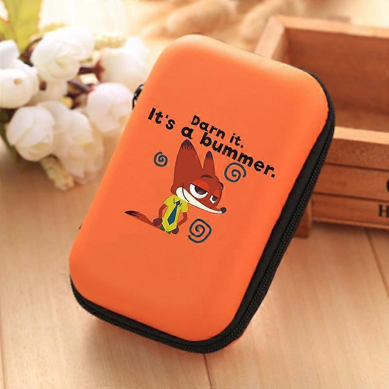 Zootopia Cable Organizer Electronics Storage Mini Portable Rectangular Earphone Case Coin Purse cartoon Charging Case Package