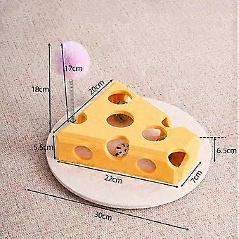 Felt Cat Puzzle Toy Hollow Interactive Teasing Cat Box with Ball Scratch Resistant Cat Claw Grinding Toys Self-Improvement