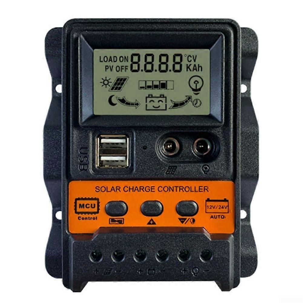 20A PWM Solar Charge Controller with Dual USB Fast Charging LCD Display for 12V 24V Off Grid Systems