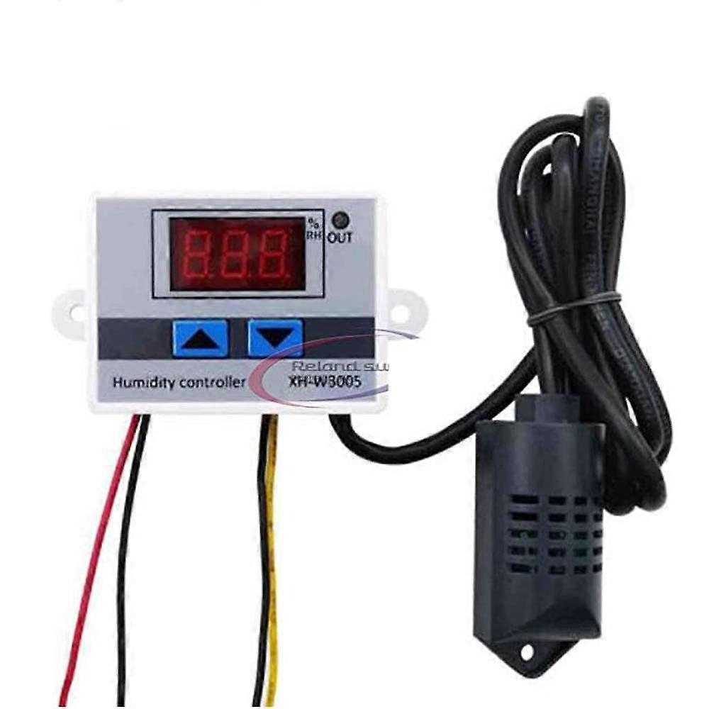 Digital Humidity Controller with Sensor 24V, 099% RH Hygrostat for Greenhouse and Storage