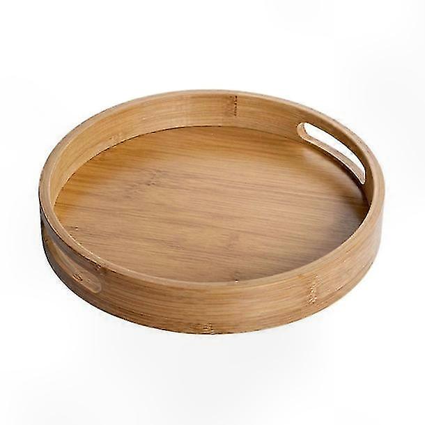 Round Bamboo Serving Tray for Home and Kitchen Use