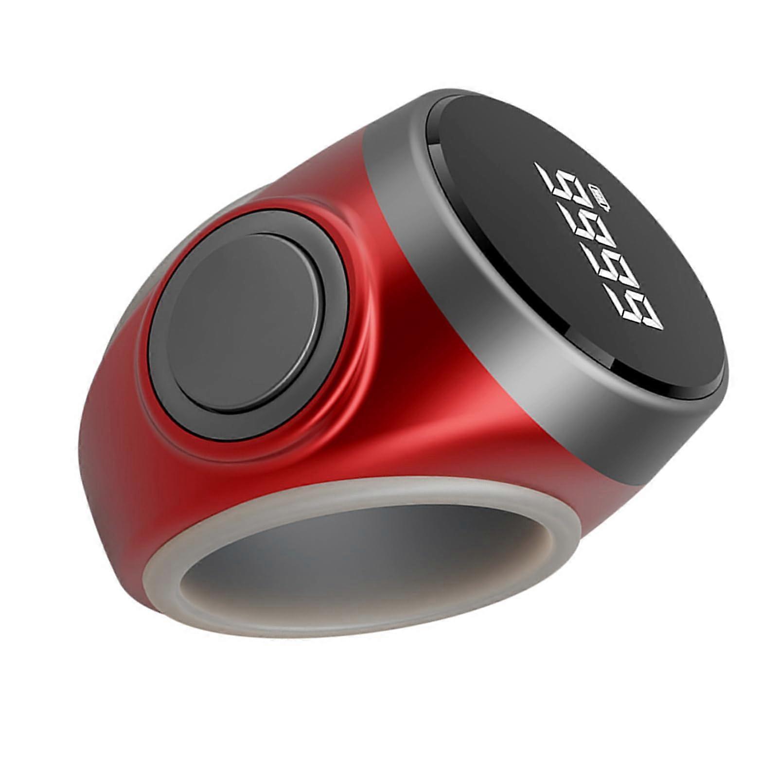 Digital Finger Counter with LED Display for Precise Prayer Counting Adjustable Fit Red Electronic Tasbeeh