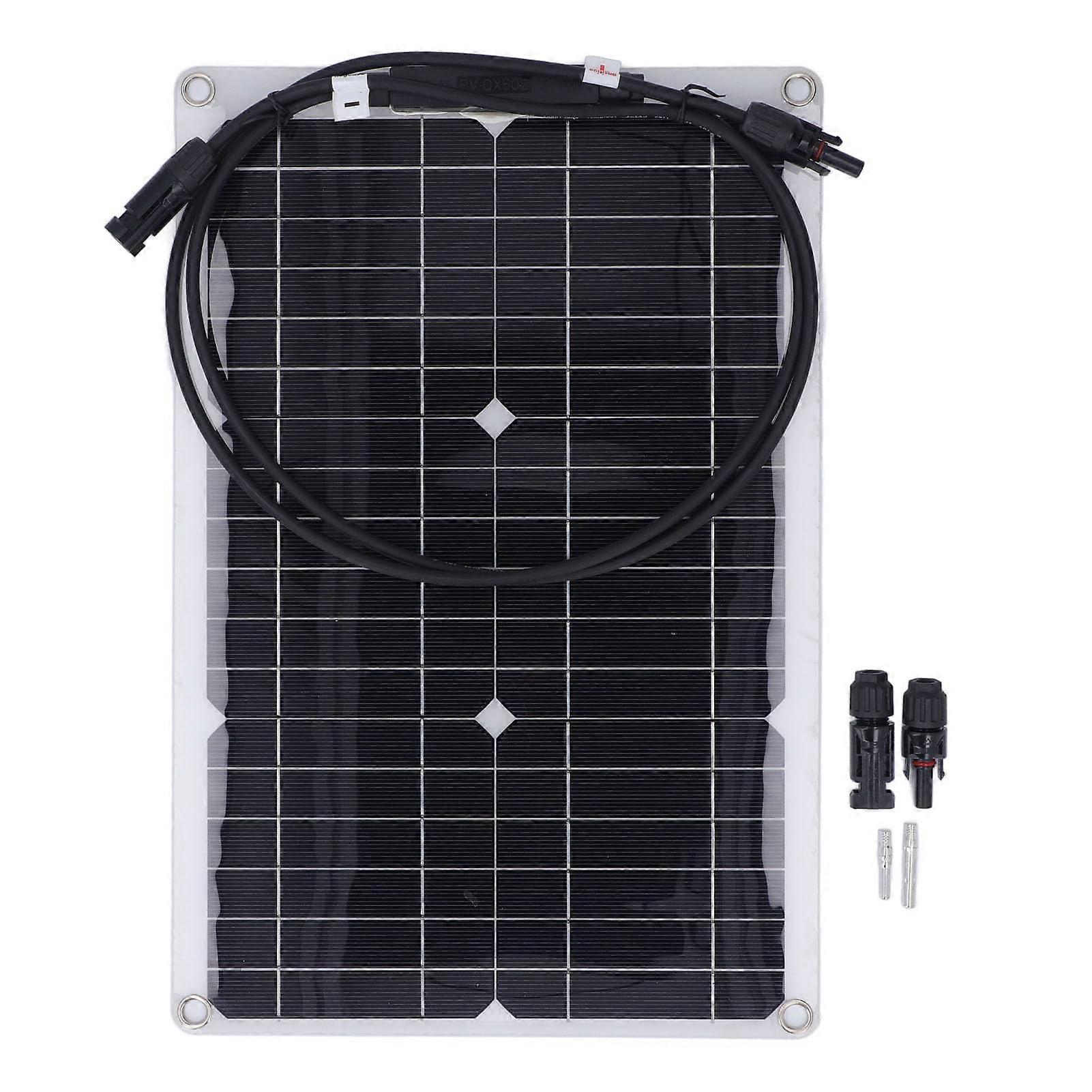 20W Solar Panel Kit 18V Flexible Monocrystalline Panel for 12V Battery RV Camping Efficient Charging