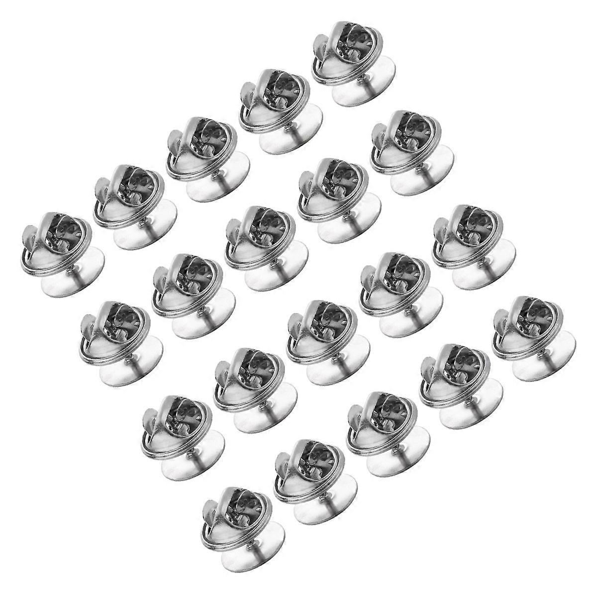 Clutch Pin Backs Cap Tie Tacks Blank for Home Use 50Pcs Silver