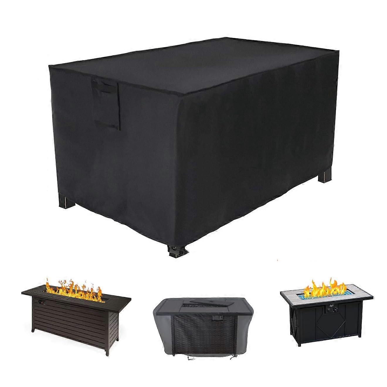Outdoor Fire Pit Cover Waterproof 54x36x24 Durable 600D Fabric Rectangular Patio Table Protector